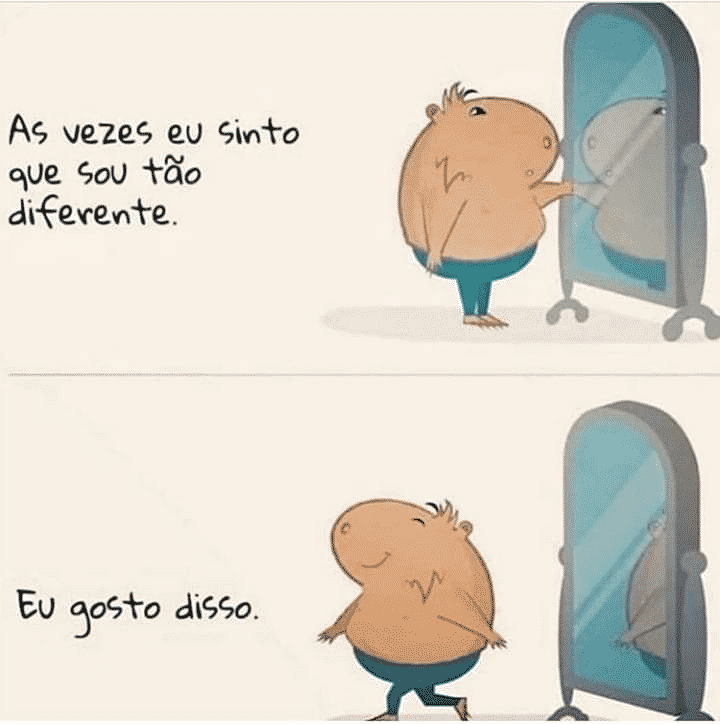 Como Ser Diferente em um Mundo de Superficialidade? 2 Pessoa se olhando no espelho, aceitando sua própria aparência.