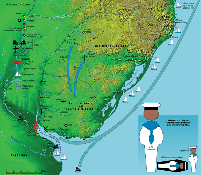 Mapa do Brasil durante a Guerra da Cisplatina