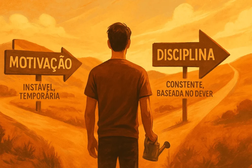 Como a Disciplina Transforma a Sua Vida: O Guia para o Sucesso e Persistência 3 Gráfico comparativo entre motivação e como a disciplina transforma