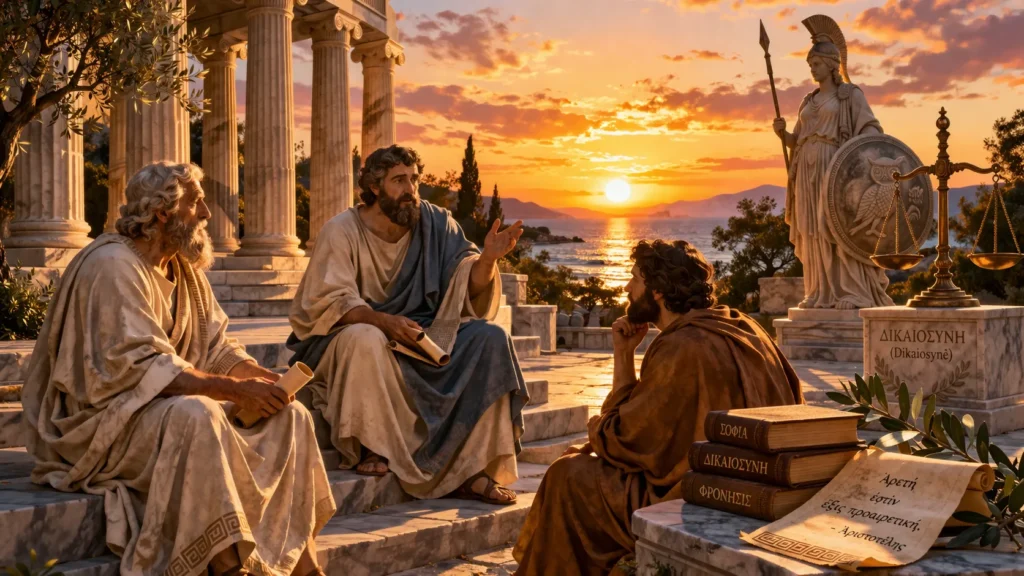 filosofia grega e virtudes morais religião