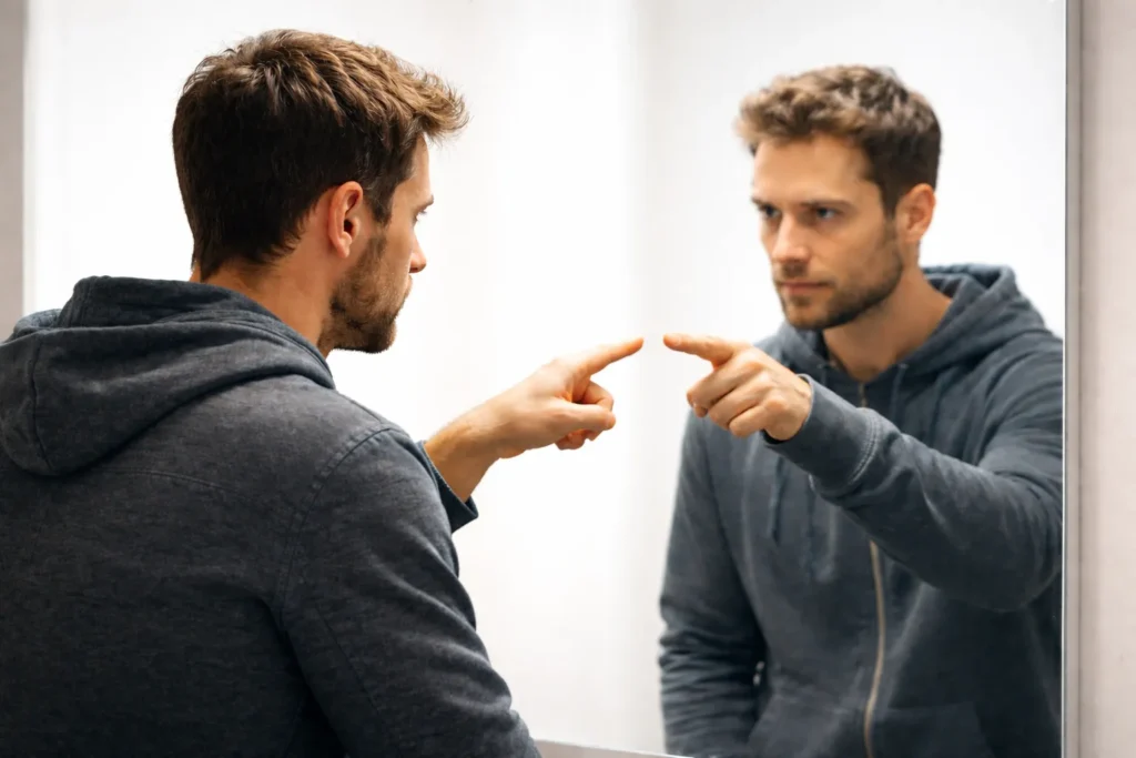 mentalidade de vítima culpando fatores externos pelos problemas