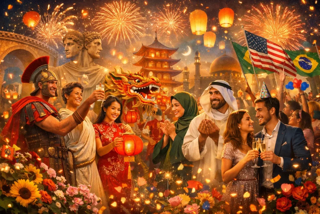 Celebração multicultural do 1º de Janeiro como símbolo de recomeço