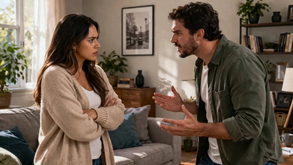 conflito entre pessoas representando dificuldades de convivência