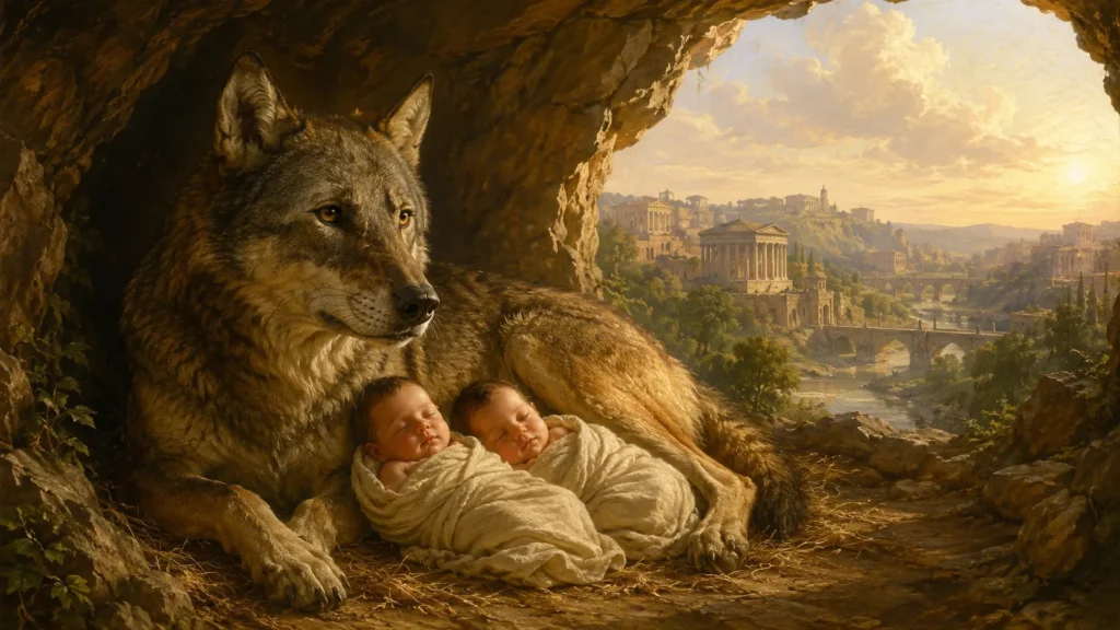 O Simbolismo do Lobo 5 Loba amamentando Rômulo e Remo símbolo da fundação de Roma