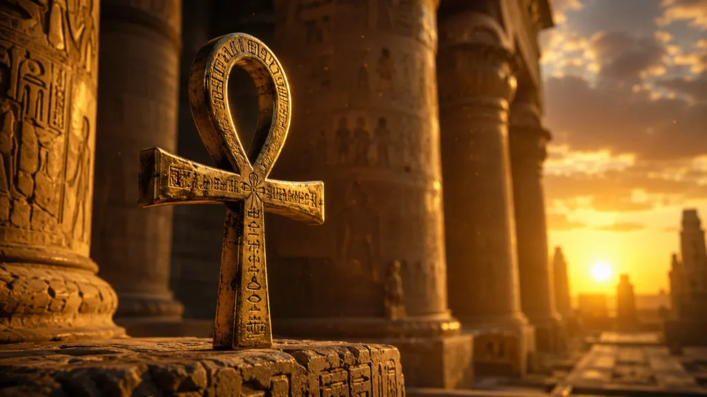 Cruz Ankh como símbolo egípcio da vida eterna no Egito Antigo