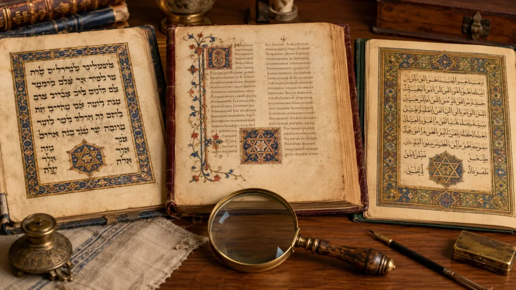 Selo de Salomão representado em manuscritos de diferentes tradições religiosas