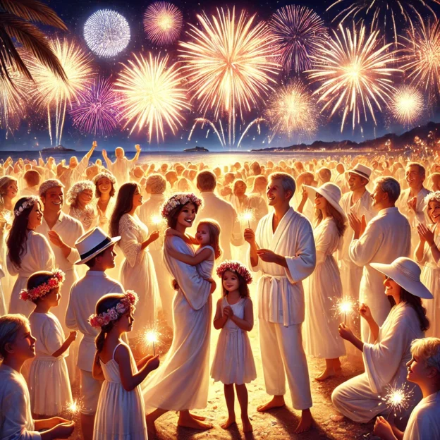 Feedobem - Inspirar para Transformar 17 Feedobem Pessoas de Branco celebrando o ano novo