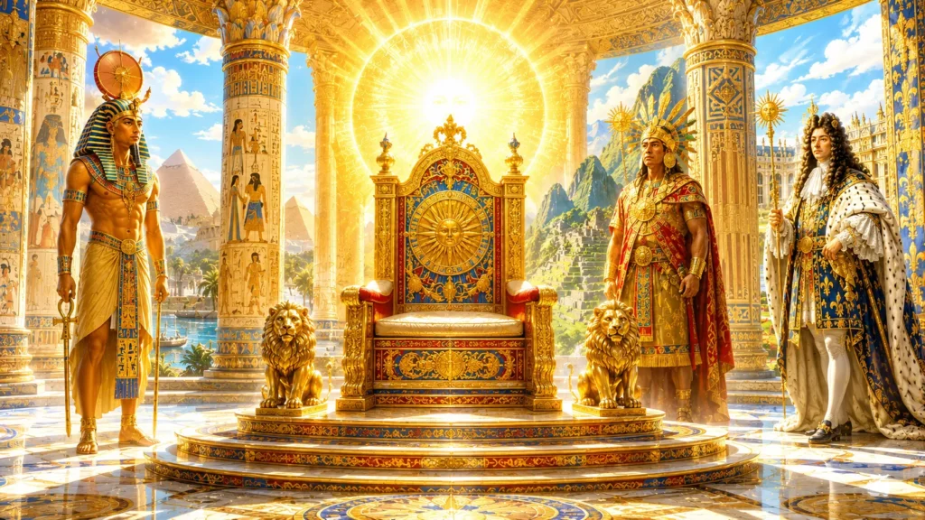 Simbolismo do Sol associado ao poder, à realeza e à autoridade divina