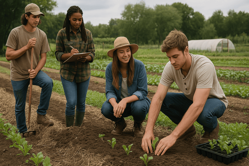 Por que os filhos dos bilionários estão estudando agricultura, IA e filosofia? 2 Agricultura regenerativa e sustentável sendo ensinada