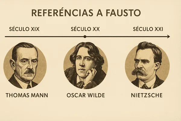 Série “Clássicos da Literatura”: Fausto 8 Linha do tempo mostrando autores influenciados por Fausto.