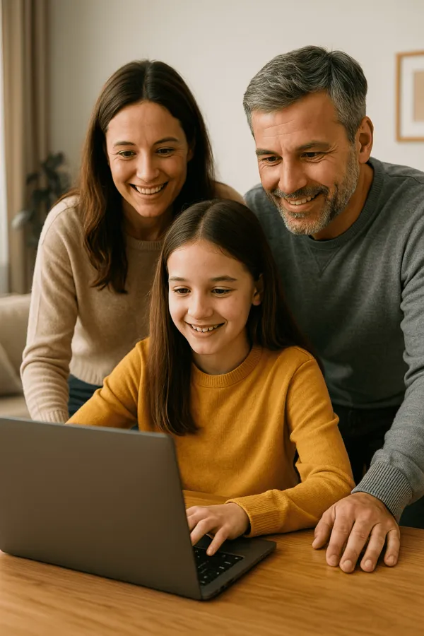 A Responsabilidade dos Pais em Proteger Seus Filhos 5 Pais monitorando o uso da internet por seus filhos