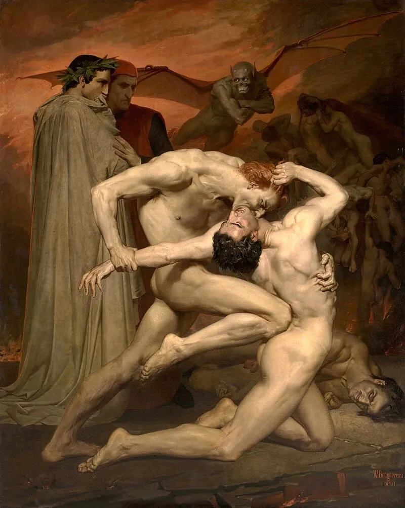 Dante e Virgílio no Inferno, por Bouguereau, no Museu de Orsay