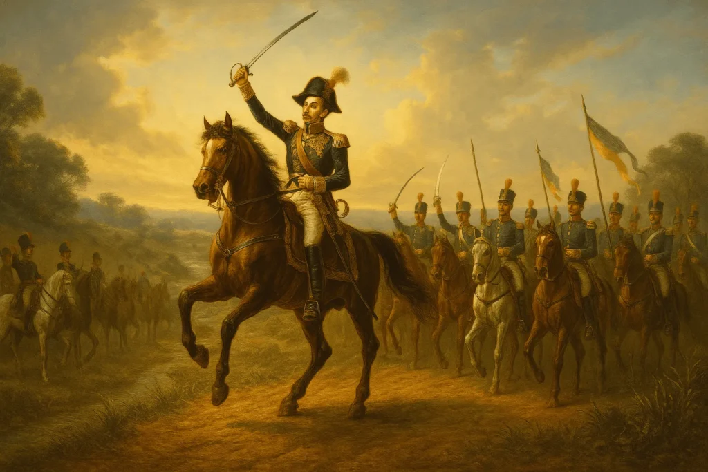Pintura de D. Pedro I proclamando a Independência do Brasil às margens do Ipiranga