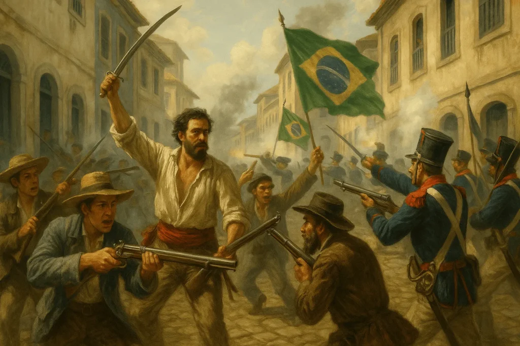 Cena da Batalha da Independência na Bahia em 1823