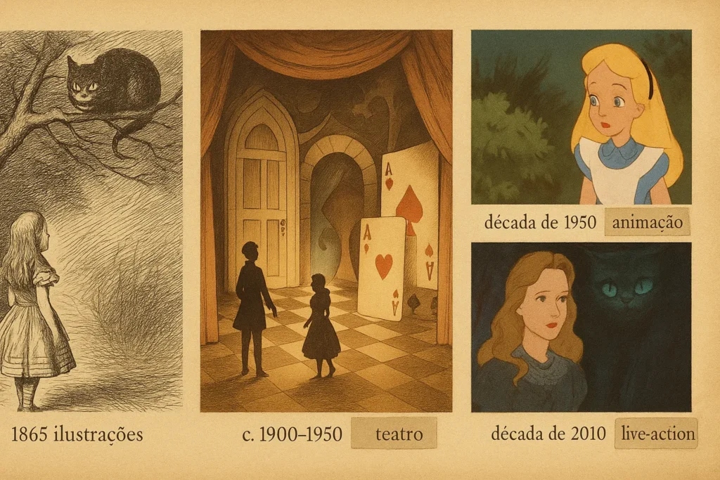 Linha do tempo de adaptações de Alice: ilustrações, teatro e cinema