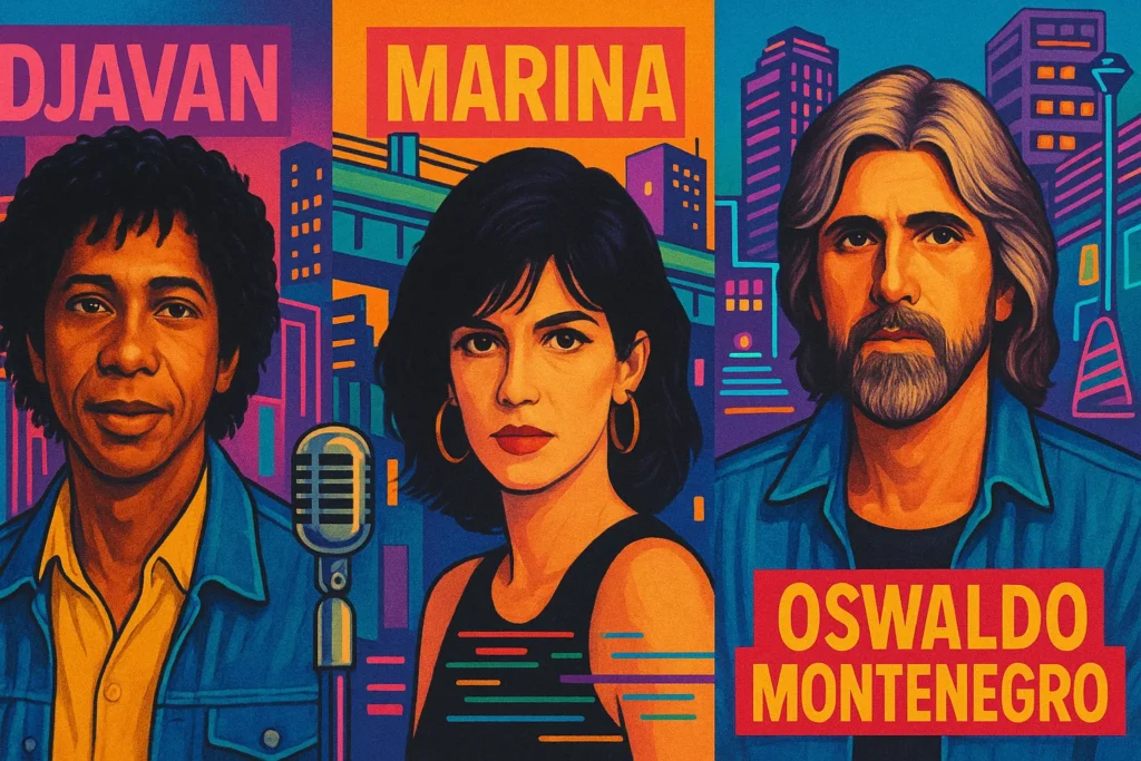 Capa de discos de MPB dos anos 80 com novos artistas