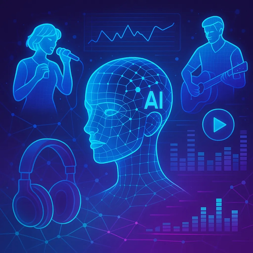 Representação digital da evolução da música pop