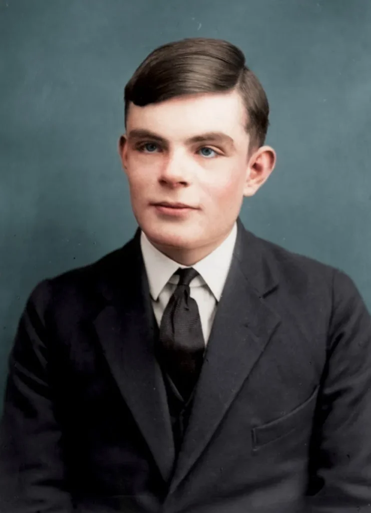 Retrato colorido do Alan Turing