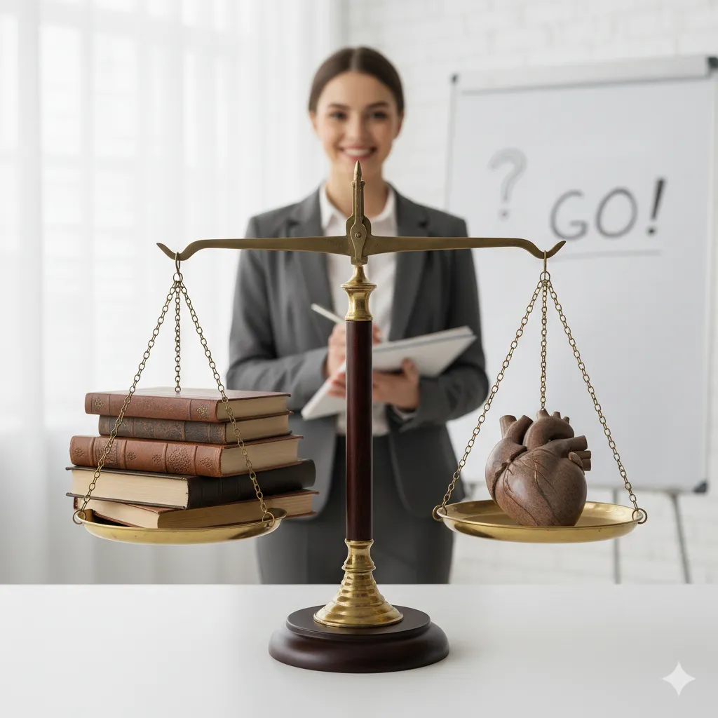 Balança equilibrando estudo e bem-estar emocional