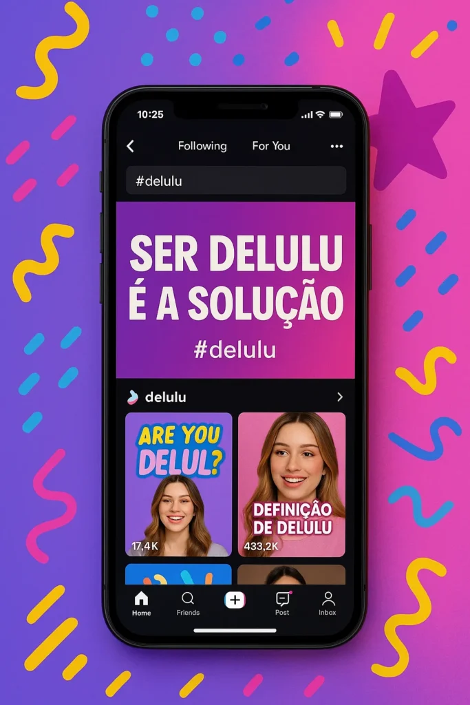 Delulu é a Solução? O Que Está Por Trás do Otimismo Mais Viral das Redes 1 Frase "ser delulu é a solução" em destaque em tela de celular nas redes sociais