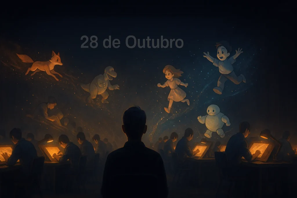 Dia Internacional da Animação: Como o Desenho Ganhou Vida e Transformou o Mundo 8 Homenagem aos animadores por trás das cenas, criando mundos e personagens em silêncio comemorado no dia internacional da animação em 28 de outubro