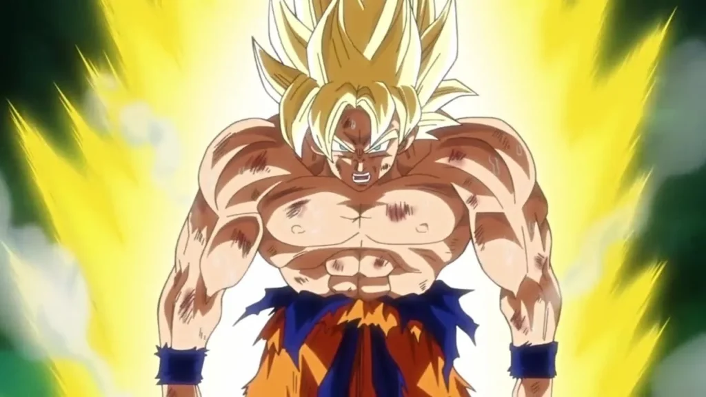 Goku na Transformação Super Saiyajin