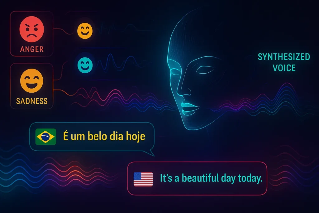 Inteligência artificial reconhecendo e traduzindo emoções na fala