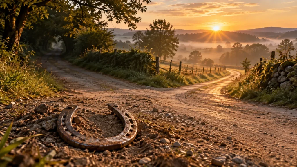 Ferradura da sorte diante de diferentes caminhos