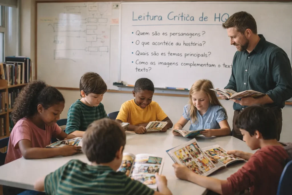 sala de aula usando Histórias em Quadrinhos como ferramenta pedagógica