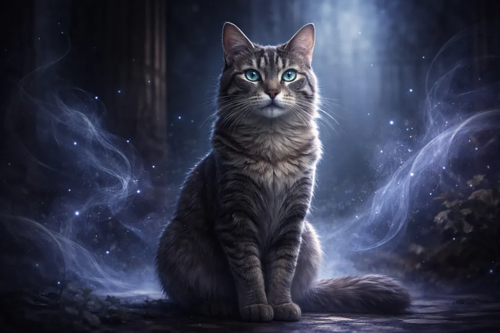 gato observando ambiente espiritual