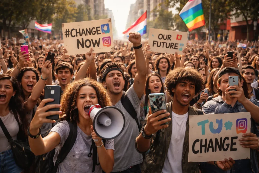 Jovens da geração Z liderando protestos políticos em meio à crise global