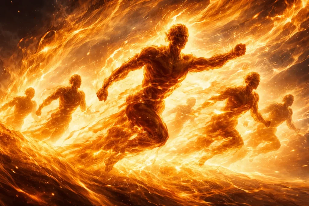 Energia de fogo representando a coragem e ação do signo de Áries