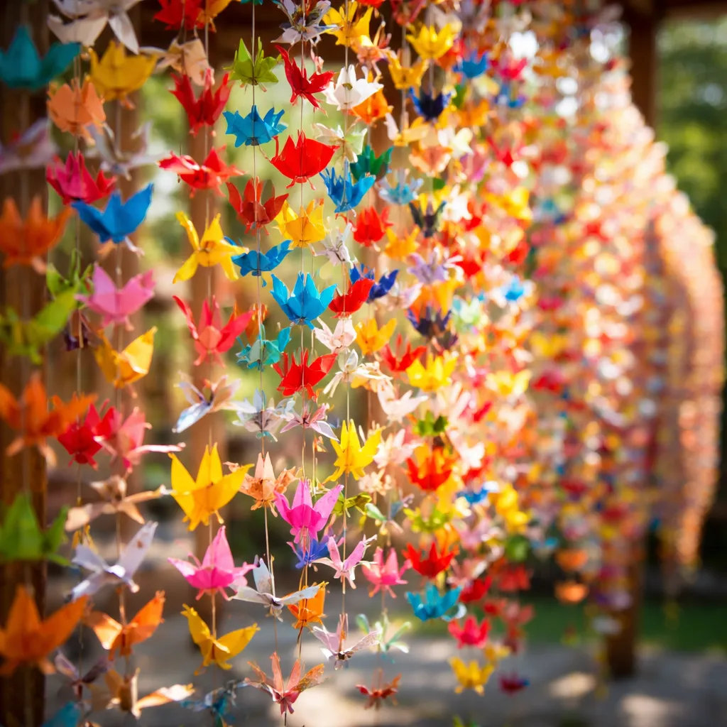 senbazuru mil tsurus origami colorido