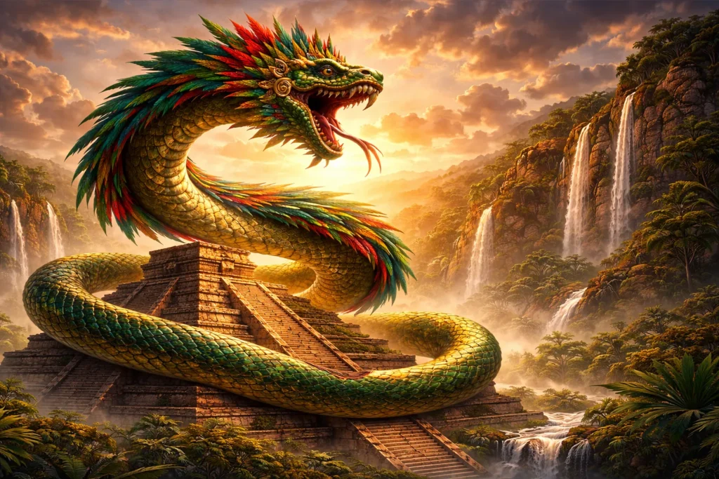 Quetzalcóatl serpente emplumada da mitologia asteca