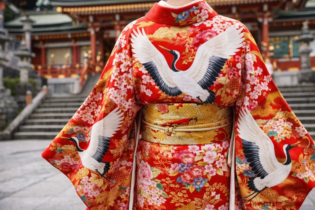 tsuru cultura japonesa kimono decoração