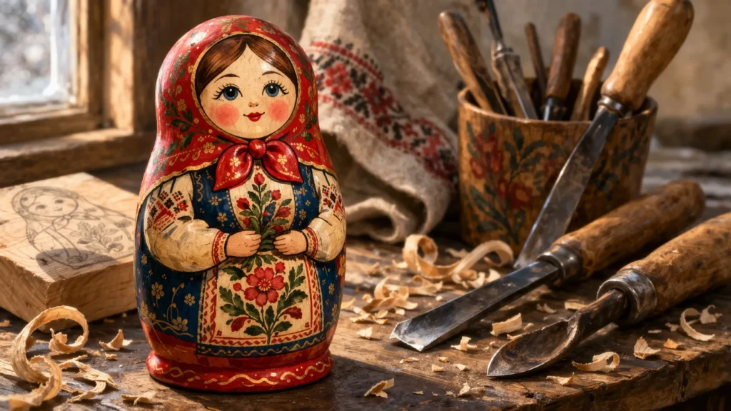 primeira Matrioska russa século XIX representação familiar