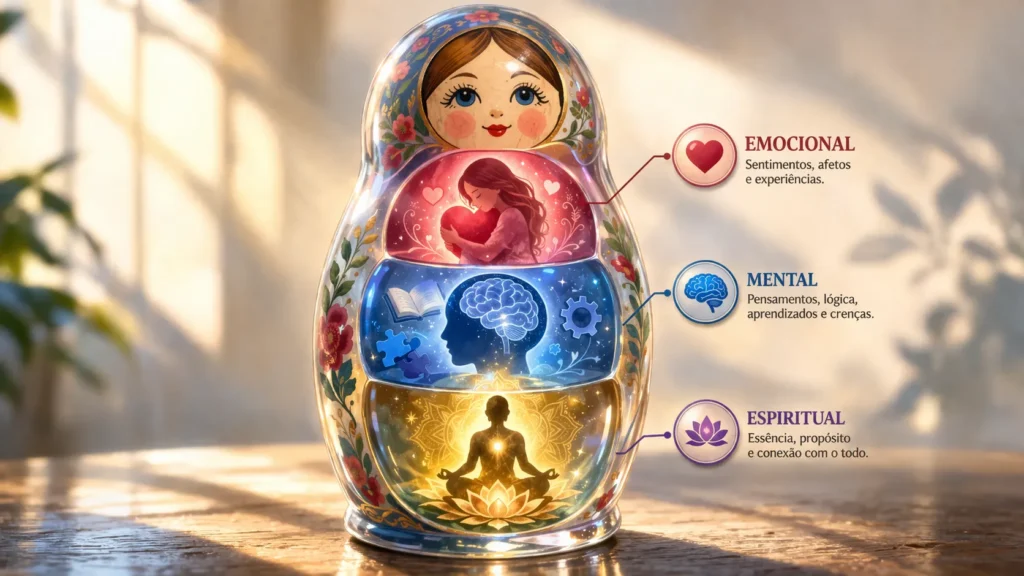 camadas da identidade humana simbolizadas por Matrioska