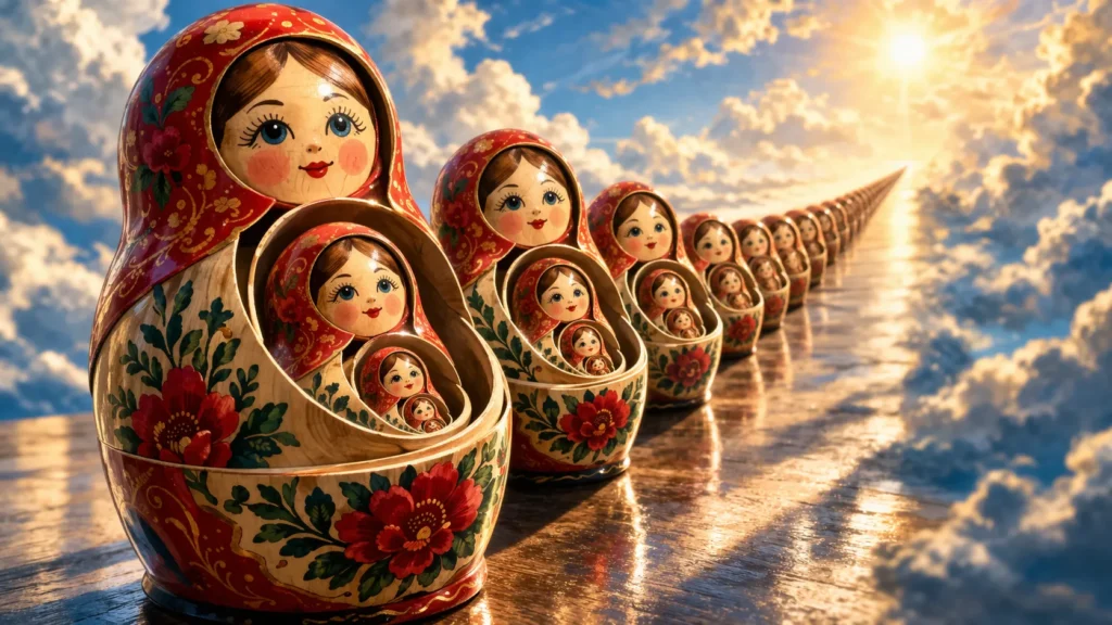 Matrioska representando infinito e profundidade existencial