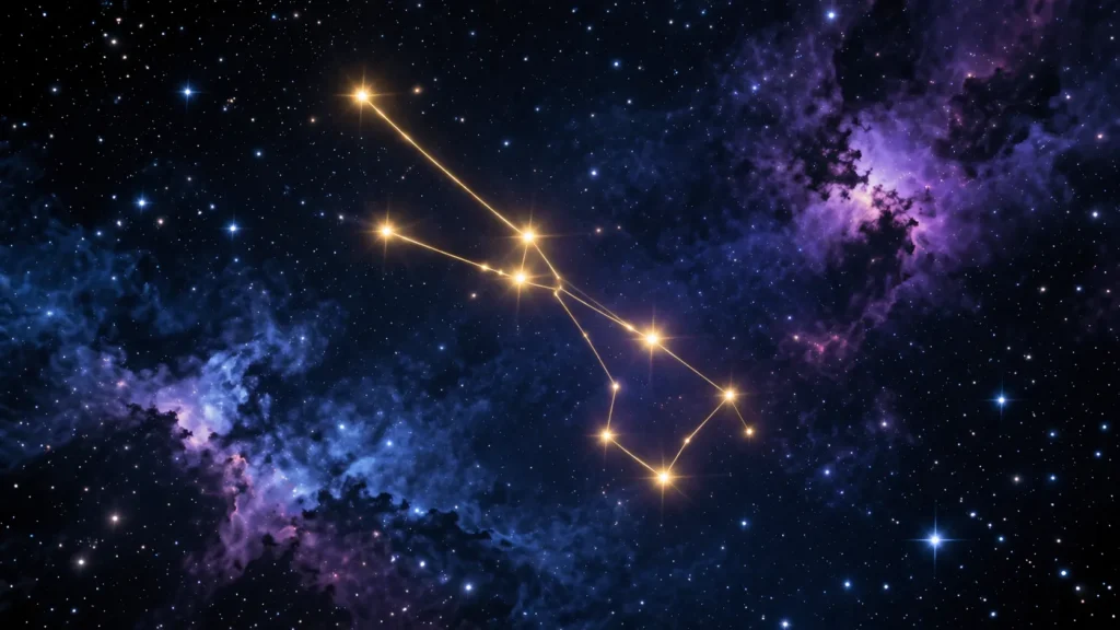 Coleção “Signos do Zodíaco”: Touro 1 Constelação do signo de Touro no céu estrelado