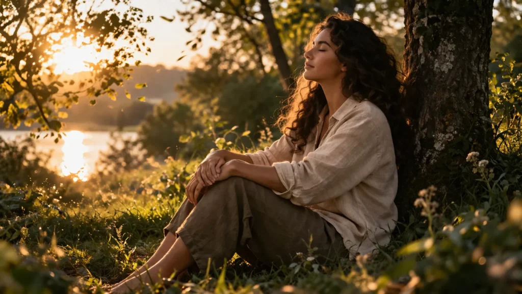 Coleção “Signos do Zodíaco”: Touro 5 Pessoa em momento de tranquilidade representando equilíbrio taurino