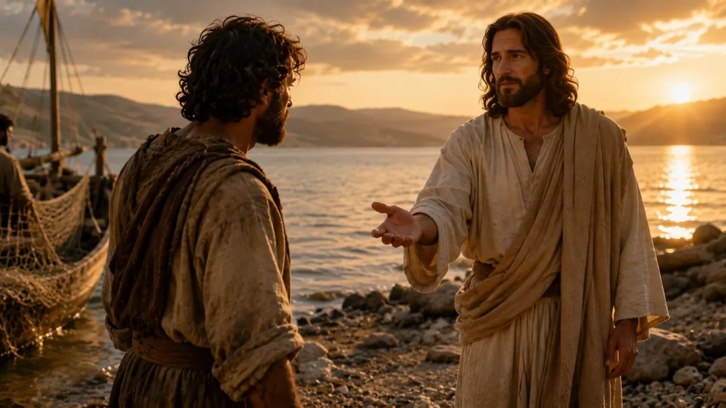Coleção "A Vida dos Apóstolos de Jesus": São Pedro 3 Jesus chamando São Pedro para segui-lo