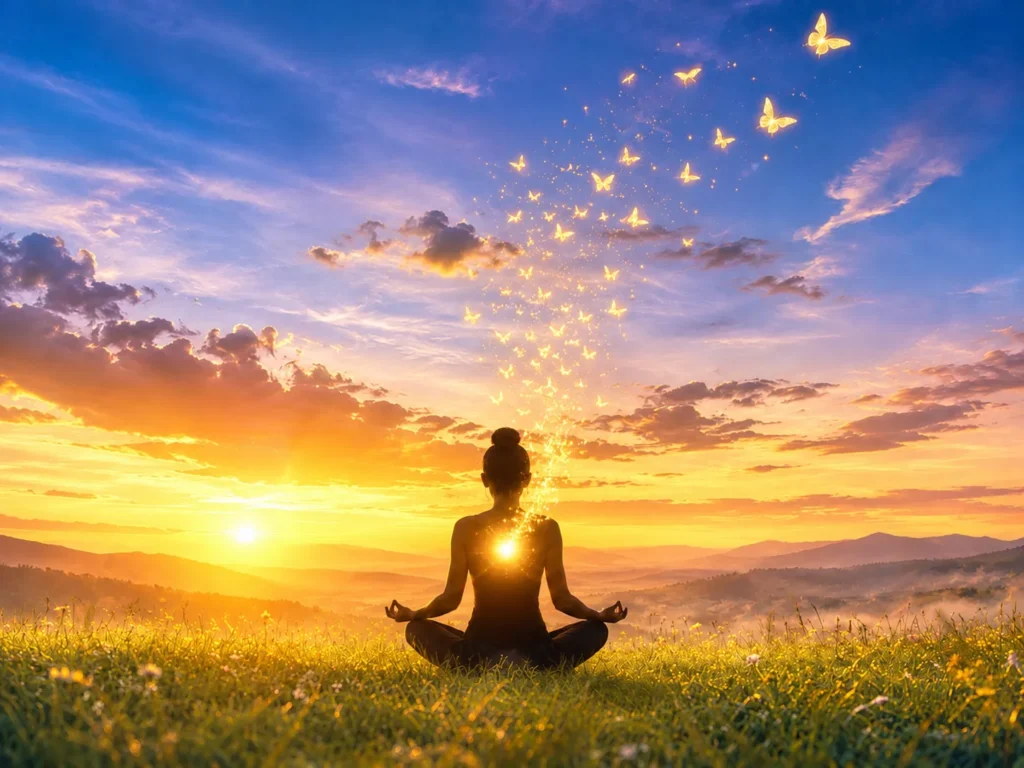 Borboleta simbolizando a alma humana em movimento espiritual