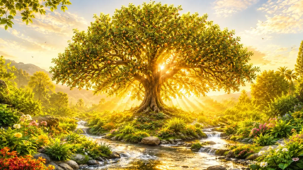 Árvore da Vida no Jardim do Éden como símbolo de vida e renovação espiritual
