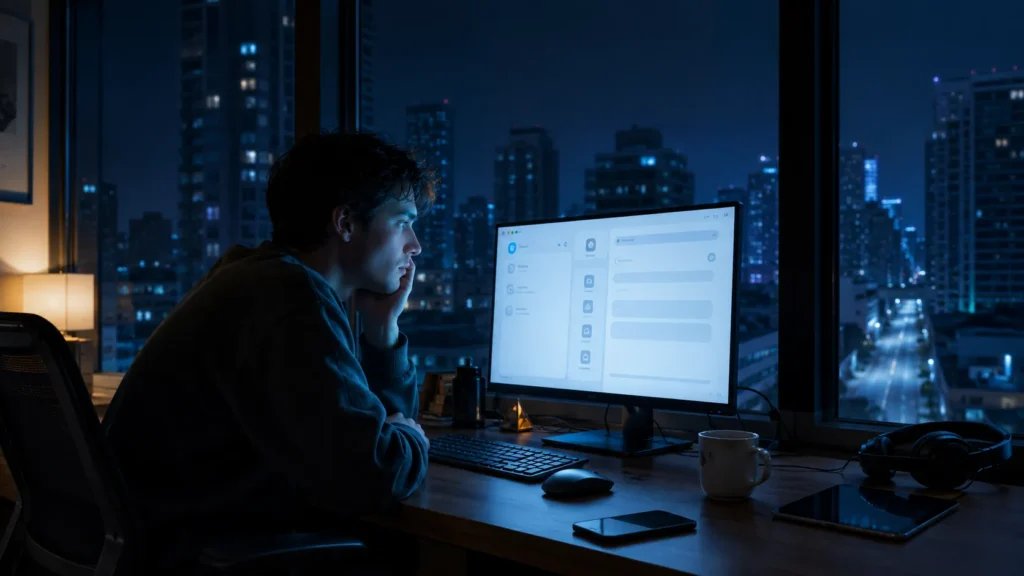 Última pessoa online diante de uma internet sem outras pessoas