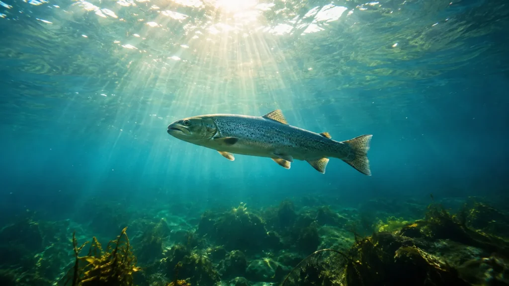 Simbolismo do peixe associado à água, vida e transformação