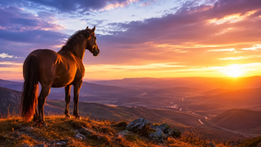 O simbolismo do cavalo 7 Cavalo contemplando o horizonte como símbolo de liberdade e propósito