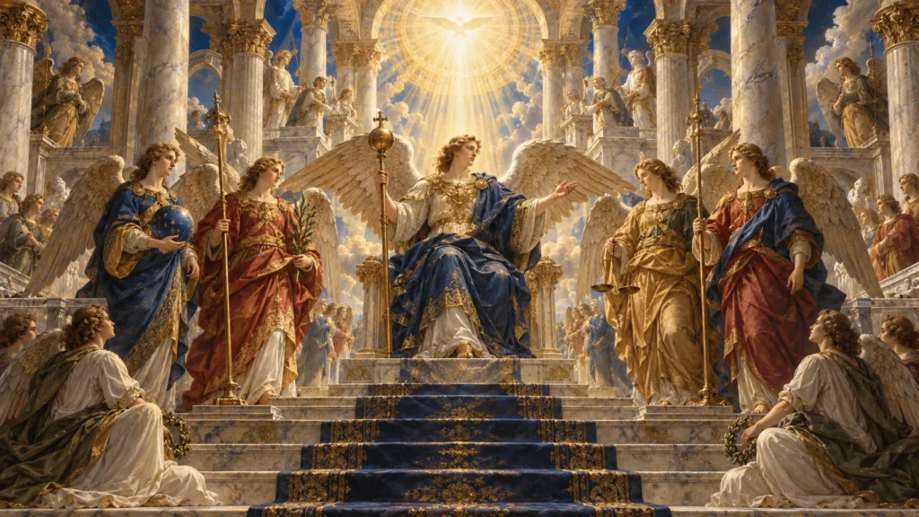 Coleção “Anjos”: Hierarquia Celeste e os 9 Coros Angelicais 11 Dominações angelicais representando autoridade e ordem espiritual