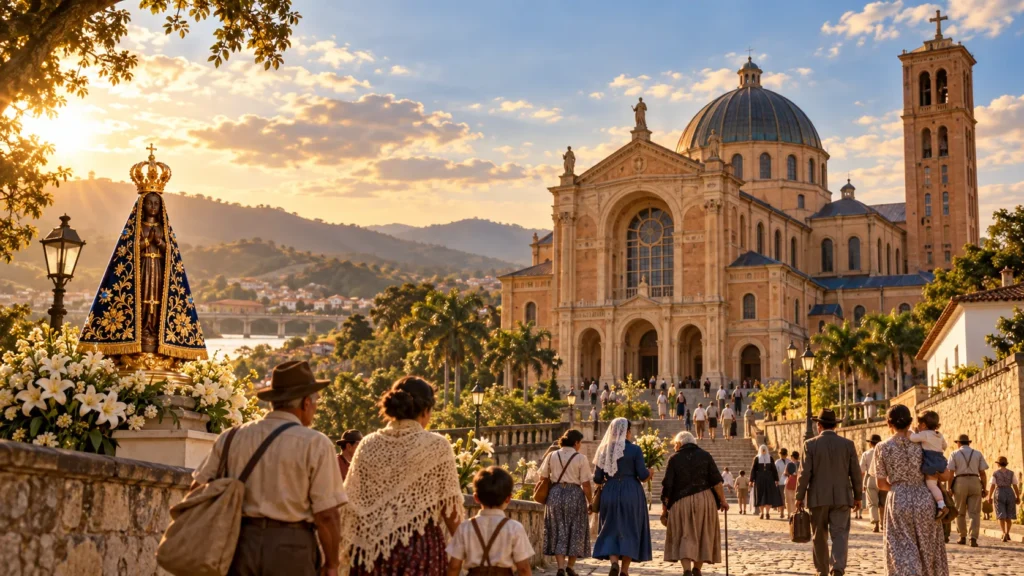 Nossa Senhora Aparecida: a História de Fé que Atravessa Gerações 4 Basílica Histórica de Aparecida e crescimento da devoção a Nossa Senhora Aparecida