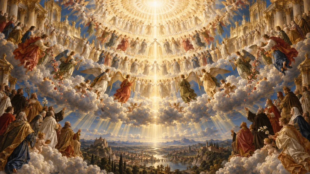 Coleção “Anjos”: Hierarquia Celeste e os 9 Coros Angelicais 4 Luz divina acima dos seres celestiais na hierarquia celeste cristã