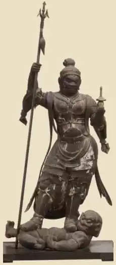 Shitenno - os quatro Guardiões do Budismo Japonês 5 tamonten 110cm wood heian 11C horyuji